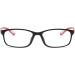 Classic Rectangle Eyewear Frame | Blue Light Blocking Non-Prescription Glasses | Red Arm | Full Rim Clear Lens - Buy Online on GoSupps.com