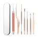RLZCFF 7pcs/Set LED Ear Wax Pickers Stainless Steel Earpick Wax Remover Curette Ear Pick Cleaner Ear Cleaner Spoon Care Ear Clean Tool