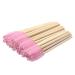 Mekupeu 100 Pack Eyelash Mascara Wands Disposable Eco-friendly Bamboo Handle Makeup Brushes Eye Lash Extension Tool Kit Pink