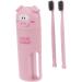 Zerodeko Cartoon Toothbrush Tumblers - Set of 2 Pink Bathroom Cups | Travel-Friendly Tooth Mugs (6.5x20.5 cm) - International Shipping Available - Buy Online on GoSupps.com
