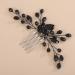 Chargances Bridal Black Crystal Teardrop Hair Comb Wedding Rhinestone Hair Side Comb Fashion Handmade Hair Accessories for Prom Flower Girl Headpieces - Buy Online on GoSupps.com