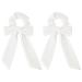 White Velvet Bow Hair Scrunchies Set - 2PCS Hair Ribbon Tie Elastics for Women and Girls - Buy Online on GoSupps.com