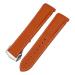 AMSOH 19mm Curved Rubber Watch Strap Fit for Omega Speedmaster Moonwatch Seamaster 300 AT150 Orange White Golden Buckle