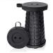 Telescoping Camping Stool, Collapsible Portable Stool, Adjustable Foldable Stool for Camping Gym Rave Party Parks Fishing Hiking BBQ Gardening Max Load 400 LBs (Black)