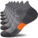 COOVAN Mens Ankle Athletic Socks Running Cushioned Breathable Casual Low Cut Tab Socks - 6 Pack One Size 6 Pack-light Grey_1