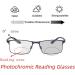 Men's Bifocal Reading Glasses with Blue Photochromic Lens - Metal Frame, Transition, Business Sun - +0.75/+3.00 Magnification - Buy Online on GoSupps.com
