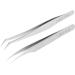 Premium Stainless Steel Eyelash Tweezers Set - Anti-Static Curved Tweezers for Eyelash Extensions & Nail Design (2 Pieces) - Buy Online on GoSupps.com
