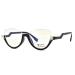KDOQ Semi Rimless Blue Light Blocking Glasses for Women Rhinestone Anti Eyestrain Computer Glasses UV Protection Black