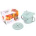 Collective Parallel Toddler Snack & Sippy Cup 2-in-1  BPA Free Cup for Baby 6 Month+  9 Ounce  Blue