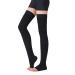 TOFLY Thigh High Compression Stocking for Women & Men (Pair), Open Toe, Opaque, Firm Support 15-20mmHg Graduated Compression with Silicone Band, Varicose Veins, Swelling, Edema, DVT Black XL X-Large 15-20mmhg Open-toe Black