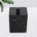 FBWSM Marble Cotton Swab Box with Lid - Stylish Glass Black Holder for Makeup Cotton Swabs | International Shipping Available - Buy Online on GoSupps.com