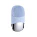 Sonic Facial Cleansing Brush Electric Silicone Face Brush and Massager Waterproof Silicone Face Scrubber for Deep Cleansing Exfoliating Blackhead Removing Rechargeable (Color : Blue)