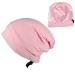 Silky Satin Lined Bonnet Sleep Cap - Adjustable Stay-On Slouchy Beanie Hat for Curly Hair - Pink - Buy Online on GoSupps.com