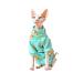 TENGTUD Hairless Cat Clothes Sphynx/Devon Cat Super Soft and Thick Furry Shirt-L_green