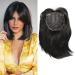 MORICHY Hair Toppers for Thinning Hair 6.5x6.5inch Hair Topper with Large Base for Cover Gray Hair or Hair Loss Synthetic Black Brown Hair Extensions Clip in Fringe Daily Use(Brown Black) 12Inch Brown Black