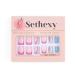 Sethexy Short Squoval False Nails - Swirl Press On French Acrylic Nails - 24 Sticks Multicolor Art for Women & Girls - Buy Online on GoSupps.com