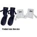 Couple Holding Hands Unisex Mid-Tube Socks - Funny 3D Doll Magnetic Suction Design - White and Black - One Size - Buy Online on GoSupps.com