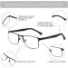 ZENOTTIC Blue Light Reading Glasses for Men - Trendy Square Metal Frame Anti-Glare Black Computer Readers 0.0x - Stylish & Comfortable Eyewear for Digital Protection - Buy Online on GoSupps.com