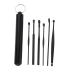 Vctitil 6pcs/Set Stainless Steel Portable Spiral Ear Pickup Kit Multifunctional Ear Care Tool(Black)
