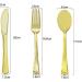 Electroplated Gold Disposable Knives Forks Spoons Birthday Weddings Party Utensils Party Disposable Utensils - Buy Online on GoSupps.com