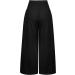Bidobibo High Waisted Linen Palazzo Pants for Women - Boho Casual Trousers with Pockets | Beach Lounge Wear | Black, Medium - Buy Online on GoSupps.com