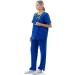 Banhada V-Neck Top 7-Pocket Scrub Set for Women - 4-Way Stretch, Lightweight, Comfortable - Royal Blue (5X-PLUS) - Buy Online on GoSupps.com