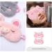 2Pcs Cartoon Pig Plush Sleeping Mask Set - Comfortable Cute Eye Cover for a Restful Sleep - Buy Online on GoSupps.com