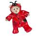 Ladybug Raincoat Teddy Bear Outfit (8")