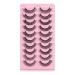 Bizzal False Eyelashes Russian Full Strip 10 Pairs 7D Faux Mink Fluffy Volume Wispy Reusable Handmade Thick Soft Long Dramatic Lashes for Makeup