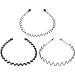Hanyousheng 3 PCS Metal Headband Black Metal Hair Hoop Unisex Hair Band Hair Hoop Spring Wave Hairband hair band for men Unisex Sport Fashion Hair Band Accessories for Women and Men