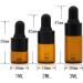 24 Mini Amber Glass Essential Oil Drip Bottles with Black Rubber Caps - Perfect for Cosmetics Perfume & Sample Liquid Storage (1ml) - Buy Online on GoSupps.com