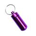 Purple Pill Organizer Mini Pill Box Metal Pill Box Emergency Medicine Drug Box Tank with Keychain Case Stainless Steel for Outdoor Travel Waterproof Case Outdoor Camping Hiking Traveling