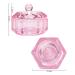2Pcs Crystal Glass Nail Art Dappen Dish with Hexagon Lid - Pink - Buy Online on GoSupps.com