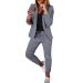 Womens 2 Piece Casual Outfits Stretch Button Down Blazers Jacket and Slim Fit Trouser Pants Suits Sets 2859-sasnx-6-darkgray S