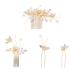 Angoily 2 Sets Hair Accessories Flower Decor Bridal Hair Pin Hair Decor Wedding Decor Bride Headpieces for Wedding Bridal Headpiece Flower Headpiece Zinc Alloy Pearl Women's Comb