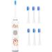 Electric Toothbrushes Electric Toothbrush Kids Battery Operated Kids Toothbrushes with 6 Toothbrush Heads for Travel (White) - Buy Online on GoSupps.com