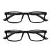 Mcoorn Reading Glasses with Blue Light Filter Without Yellow Tint (2 Pack) Indestructible Flexible 2 Black 2.5 x