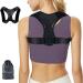 WEEOATAR Upper Back Brace Posture Corrector with Magic Stickers Elastic Posture Trainer Easy to Use Adjustable Back Straightener Brace Posture Corrector Strap for Adults and Kids(Black2 M) M Black2