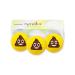 Navika Golf Balls - Poop Emoji Imprint on Bright Yellow High Visibility Color (3-Pack) Great Emoji Themed Gift for Any Age Golfer, Emoji Print, Golf Humour Hilarious Poop Emoji Golf Set