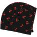 Cherry Watercolor Black Microfiber Hair Towel | Super Absorbent Quick Dry Turbans for Curly & Thick Hair | Hair Wrap with Button for Women & Kids - Buy Online on GoSupps.com
