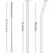 ALINK Glass Smoothie Straws - Pack of 8 | 10x10mm Long Reusable Drinking Straws with Cleaning Brushes - Buy Online on GoSupps.com
