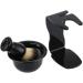 Yardwe Shaving Set | Black Shaving Brush Stand & Bowl | 3-Piece Organizer for Effortless Grooming - Buy Online on GoSupps.com