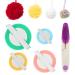 BRIMFULITE Pompom Makers 4 Sizes Pom Pom Machine Tool Set for DIY Wool Yarn Knitting Craft Project, with Scissors (Green,Blue,Pink,Yellow) Green,Blue,Pink,Yellow
