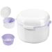 GMedHC braces with sieve portable prosthetic dinner cover invisible tooth clips storage box double -layer hollow drain for orthodontic bracket cleaning box double layer white