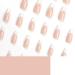 Mouyouglow Press-On Nails - Medium Ballerina Nude Pink & White French Fake Nails with Glue | Glossy Artificial Fingernails - Buy Online on GoSupps.com