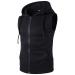 Men's Zip Up Sleeveless Hoodies Lightweight Slim Fit Vest Workout Hooded Tank Tops Bodybuilding Muscle Shirts Fall Large Black