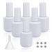 Agidea Empty Gel Nail Polish Bottles Empty Nail Polish Bottles 15ML Opaque Round Glass Refillable Fingernail Polish Bottles UV Safe with Mixing Balls & Funnels Pack of 6 (Matte White)