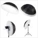 HappyGo 60 Inch Parabolic Umbrella Front Diffuser Cover - Black/Silver Reflective Lighting Umbrella Soft Light Cloth - Buy Online on GoSupps.com