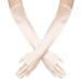 NQEUEPN Women Long Gloves Long Elbow Satin Gloves 21" Stretchy 1920s Opera Gloves Hand Care Moisturizing Gloves for Women Girls Evening Party Dance (Champagne)