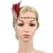 STIOEDYUAN Vintage 1920s Flapper Headband | Great Gatsby Feather Headpiece - Roaring 20s Leaf Tiara Hair Accessory (Red) - Buy Online on GoSupps.com
